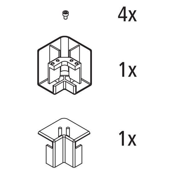 Kermi Eckverbinder Set für Eckeinstieg 2-teilig bodenfrei, EBNI017, Chrom, 2535882