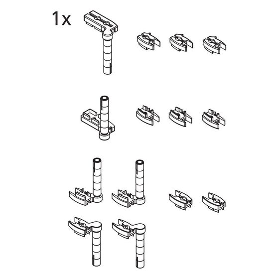 Kermi Gelenke Set für Faltwand 3-flügelig, EBV2002, Silber Mattglanz, 2533868
