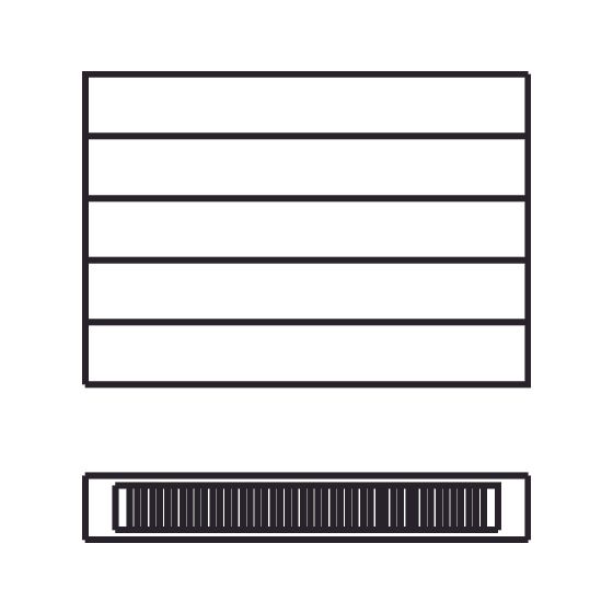 Kermi Heizwand horizontal lamelliert Typ 21 560x72x4800mm ohne Abdeckung 2908W bei 55/45/20 Grad C, Weiß