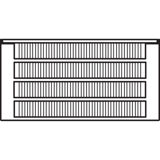 Kermi Konvektor mit Strahlungsschirm Typ 44 140x255x3600mm ohne Abdeckung 2545W bei 55/45/20 Grad C, Weiß