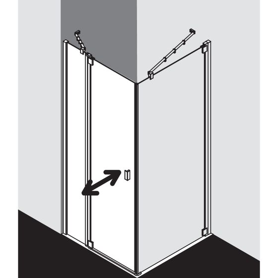Kermi Pendeltür RAYA 1NL 1000x 2000 BV: 970-1000 SIMG ESG Klar STR3