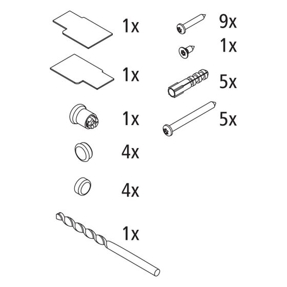 Kermi Montagekleinteile Set ZBI2042, Silber Mattglanz/Weiß, 2531558
