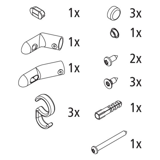 Kermi Kleinteilset Stabilisierung ZBIN019, Silber Mattglanz, 2505552
