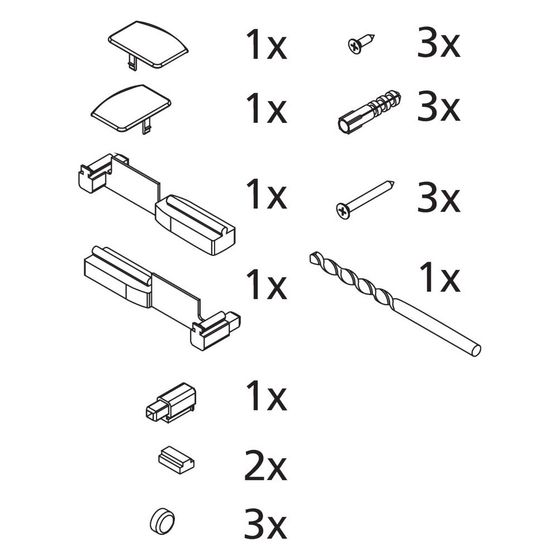 Kermi Montagekleinteile Set ZBV2003, Silber Mattglanz/Weiß, 2532037