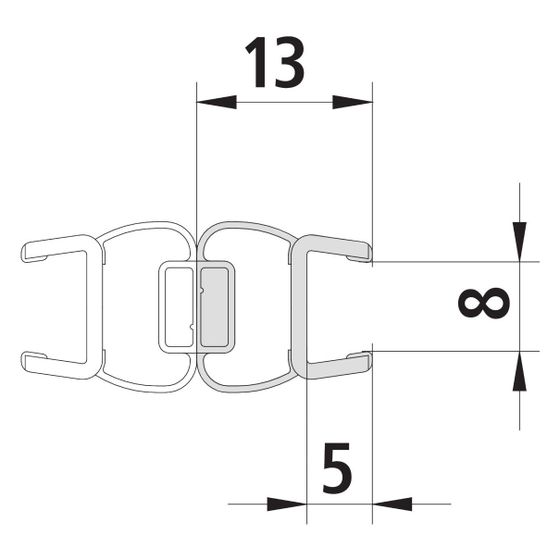 Kermi Magnetprofil x1, 1237, 2000mm, passend bis Serienhöhe 2000mm, 6025704