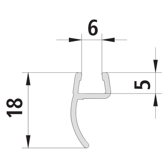 Kermi Glasabdichtung senkrecht x1, 1240, 2000mm, passend bis Serienhöhe 2000mm, 2534091