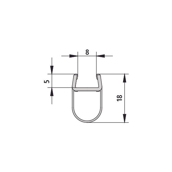 Kermi Glasabdichtung senkrecht x1, 1646, 2000mm, passend bis Serienhöhe 2200mm, 6031695
