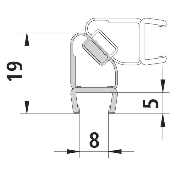 Kermi Magnetprofil x1, 1648, 2000mm, passend bis Serienhöhe 2000mm, 6032434