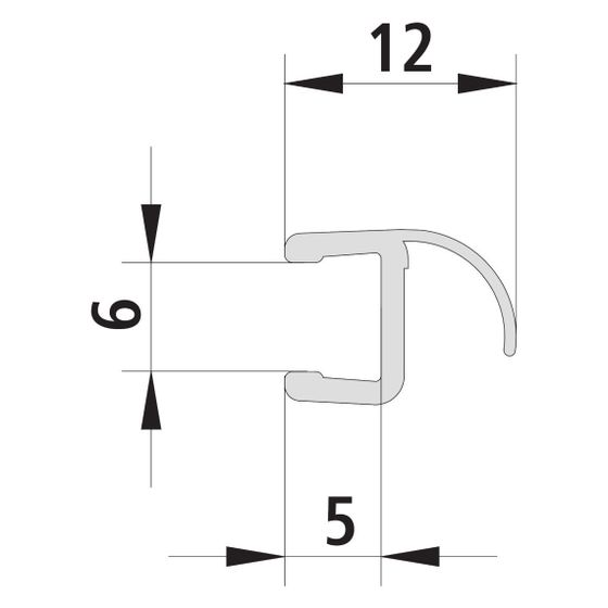 Kermi Glasabdichtung Flügel senkrecht x1, 1236, 2000mm, passend für Serienhöhe 2000mm, 6031698