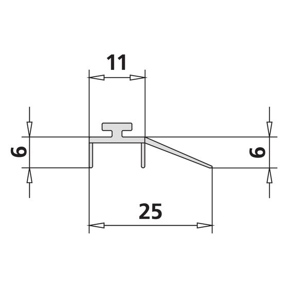 Kermi Dichtleiste x1, 3320, 985mm, kürzbar, 6034093