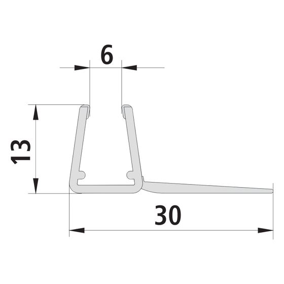 Kermi Glasabdichtung senkrecht x1, 3505, 2000mm, passend bis Serienhöhe 2000mm, 6034771