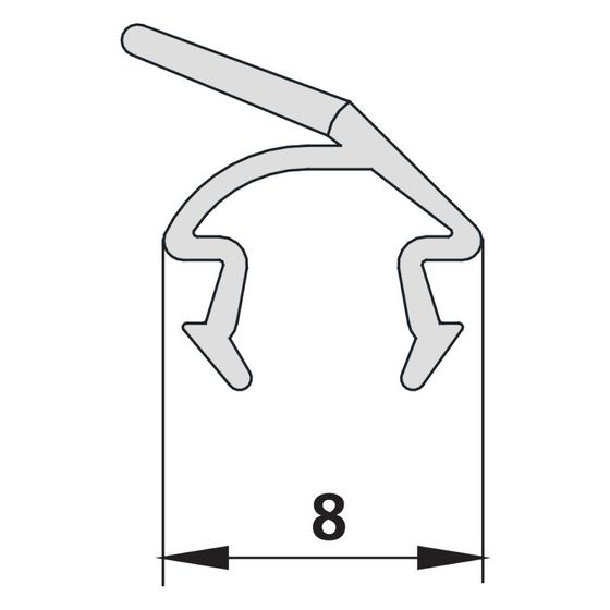 Kermi Anschlagdichtung senkrecht 4037, 1972mm bis Serienhöhe 2000mm, 2240371