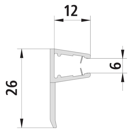 Kermi Glasabdichtung senkrecht x1, 4089, 2000mm, passend bis Serienhöhe 2000mm, 6025181