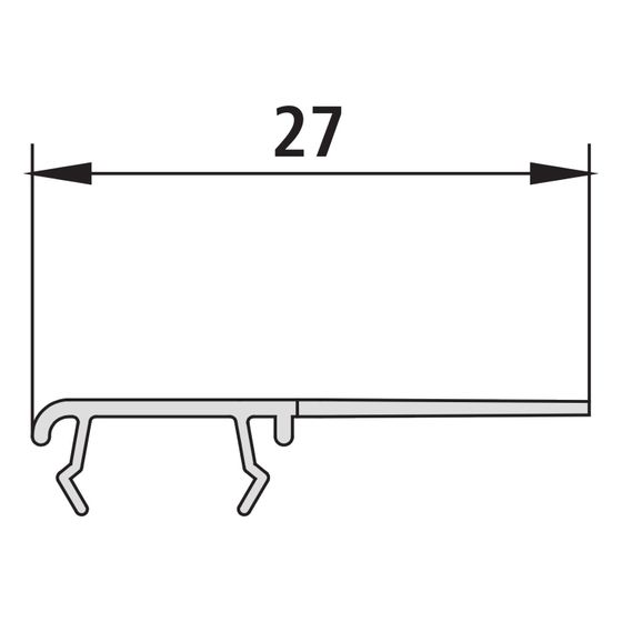 Kermi Glasabdichtung senkrecht 4719 24 R x1, 4628M29R, 2000mm, rechts, passend bis Serienhöhe 2000mm, 2534974