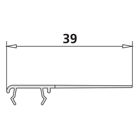 Kermi Glasabdichtung senkrecht 4719 25 R x1, 4628M39R, 2000mm, rechts, passend bis Serienhöhe 2000mm, 2534976