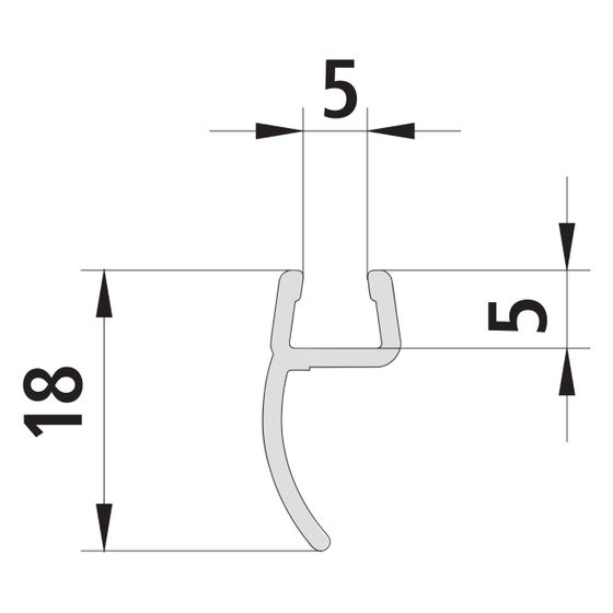 Kermi Glasabdichtung senkrecht 4665 9 BS x1, 4699, 2000mm, passend bis Serienhöhe 2000mm, 2534970