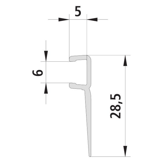 Kermi Glasabdichtung Festfeld senkrecht x1, 5526, 2000mm für NIL2R/L/NID2R/L/NIC2R/L/NIH2R/L/NIJ2R/L, 6043748