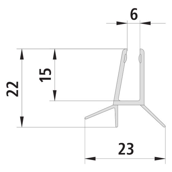 Kermi Dichtleiste x1, 6069, 985mm, 2534102