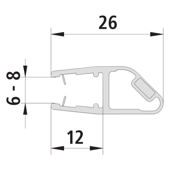 Kermi Magnetleiste 3270 20b x1, 6443, 90 Grad, 2000mm für Eckeinstieg links bis Serienhöhe 2000mm, 2534096