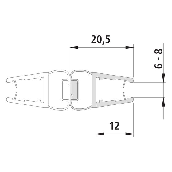 Kermi Magnetleiste 3270 22 x1, 6445, 180 Grad, 2000mm, passend bis Serienhöhe 2000mm, 2534098