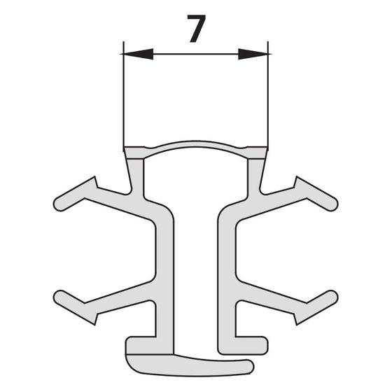 Kermi Scharnierprofil 8286, 1996mm, mit Gleitdichtung senkrecht bis 2000mm, 2282860