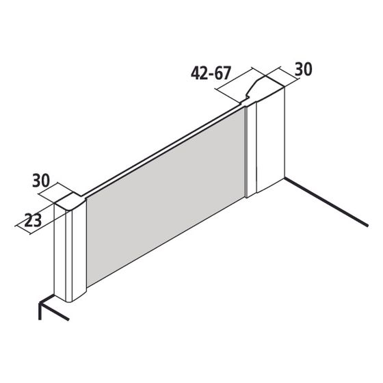 Kermi Seitenwand Filia XP verkürzt für Badewannen UVD 1600x750x30mm ESG Klar 6mm Silber Hochglanz Anschlag links/rechts Clean