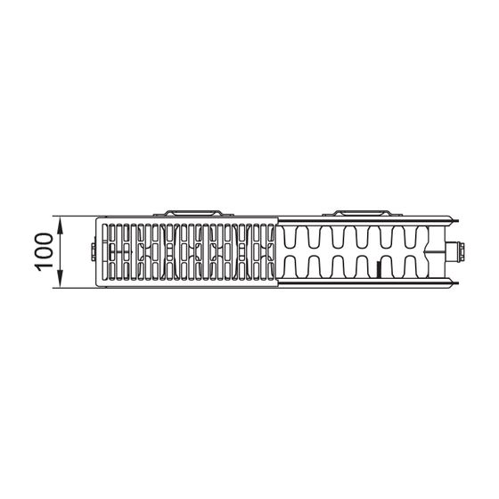 Kermi Profil-K therm-x2 Flachheizkörper Typ 22 Weiß 600x100x3000mm mit Abdeckung 4998W bei 75/65/20 Grad C