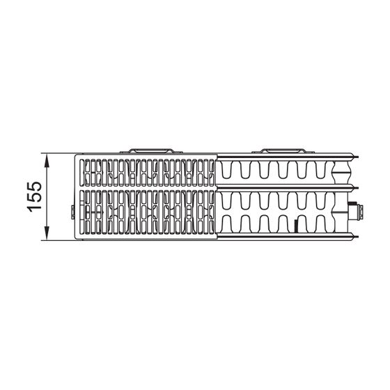 Kermi Profil-K therm-x2 Flachheizkörper Typ 33 Weiß 600x155x3000mm mit Abdeckung 6708W bei 75/65/20 Grad C