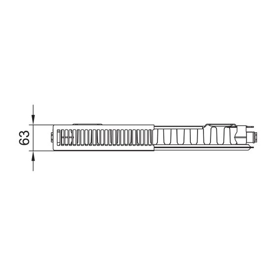 Kermi Line-K Flachheizkörper feinprofiliert Typ 11 Weiß 905x63x3005mm mit Abdeckung 3801W bei 75/65/20 Grad C
