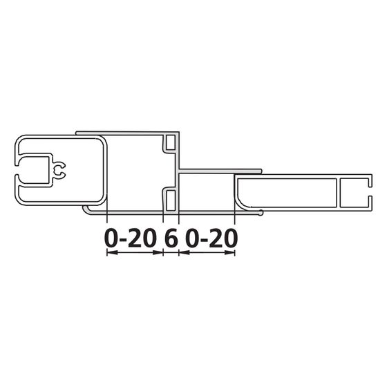 Kermi Kombiprofil Nova 2000 KPKEF, Silber Mattglanz, 1850mm Höhe, 2535545