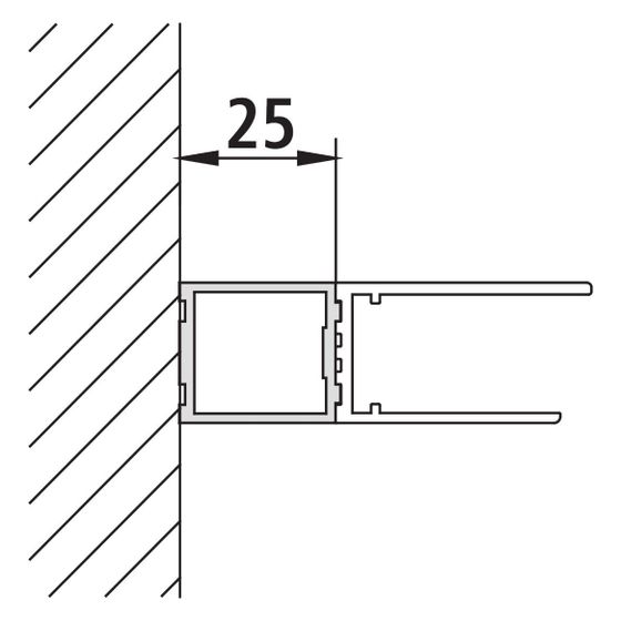 Kermi Stockverbreiterung Pega SVSV1, Silber Hochglanz, 2000mm Höhe, 2536026