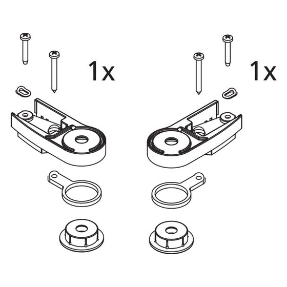 Kermi Lager Set oben, EBAT022, Silber Hochglanz, 2534002