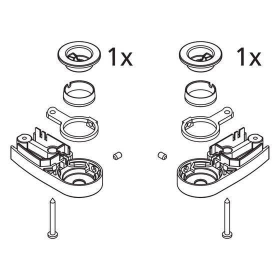 Kermi Lager Set unten, EBAT024, Silber Hochglanz, 2534008