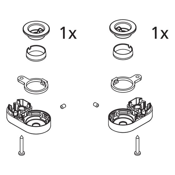 Kermi Lager Set unten, EBAT028, Silber Hochglanz, 2534020