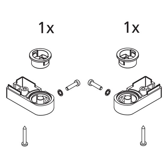 Kermi Lager Set unten, EBCC011, Silber Mattglanz/Silber Hochglanz, 2534740