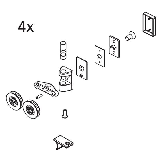 Kermi Rollen Set oben, EBCC020, Silber Mattglanz/Silber Hochglanz, 2534758