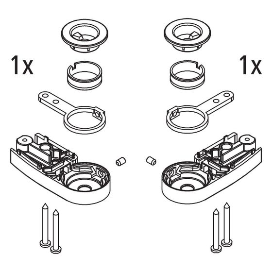 Kermi Lager Set unten, EBDI021, Silber Hochglanz, 2535015