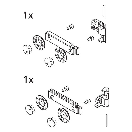 Kermi Laufwagen Set, EBIN012, Silber Mattglanz, 2533860