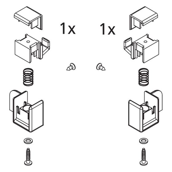 Kermi Haken Set unten lang, EBLI025, Silber Mattglanz/Silber Hochglanz, 2534909