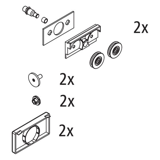 Kermi Laufwagen Set oben, EBNI012, Chrom, 2535873
