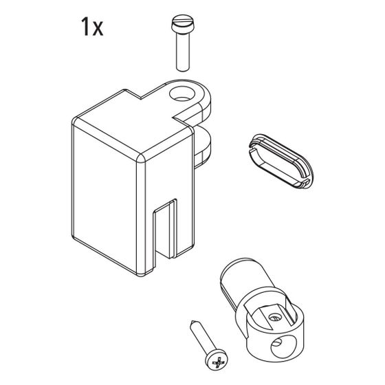Kermi Stabilisierung Kopf Set, EBRA013, Silber Mattglanz, 2534456