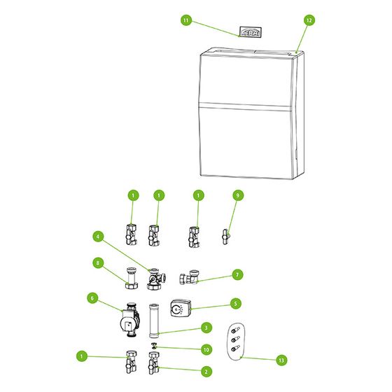 Kermi Rückflussverhinderer für Hydromodul, Heizkreis und Speicherladung, W90666
