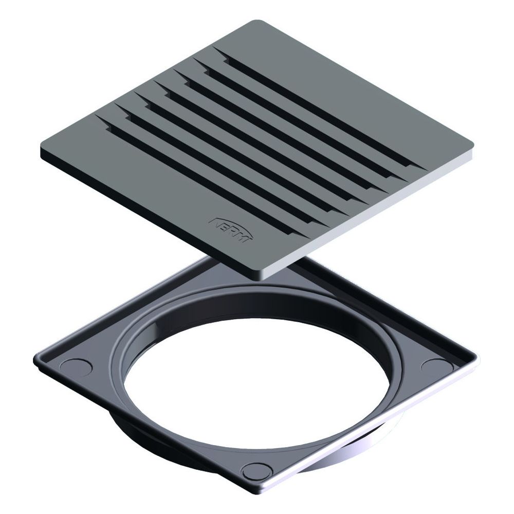 Kermi Ablaufabdeckung D52 Linien L 115 x B 115 mm... KERMI-BZD52000000UK 4051484940197 (Abb. 2)