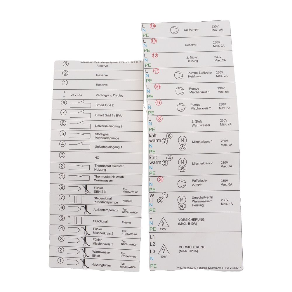 Kermi Klemmenbezeichnung für Dynamic AW I... KERMI-W90410 4037486791753 (Abb. 1)