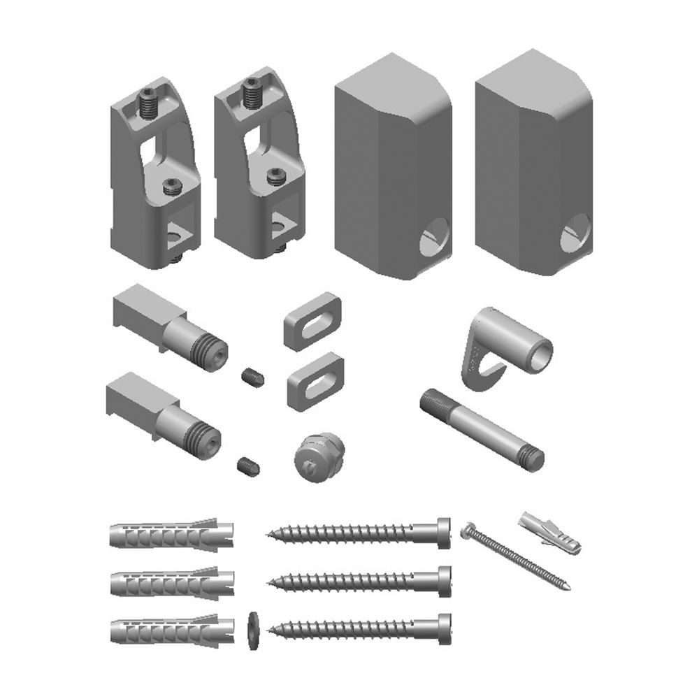 Kermi Befestigungs-Set Geneo quadris-E weiß Anforderungsklasse 3/-E... KERMI-ZB03460001 4037486449241 (Abb. 1)