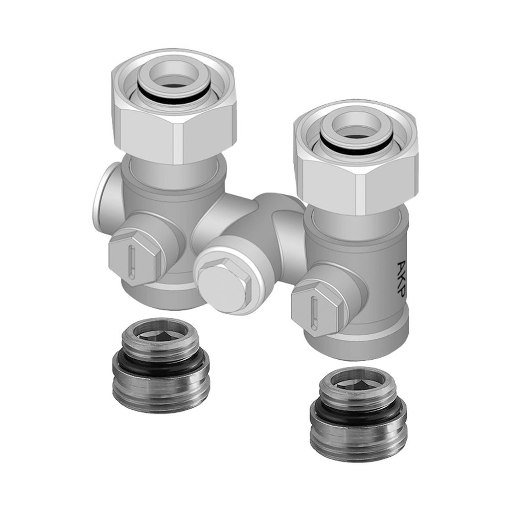 Kermi Anschlussverschraubung für 1-Rohr Anlagen G 1/2" auf G 3/4", Durchgängig, AKP... KERMI-ZV02670002 4037486873848 (Abb. 1)