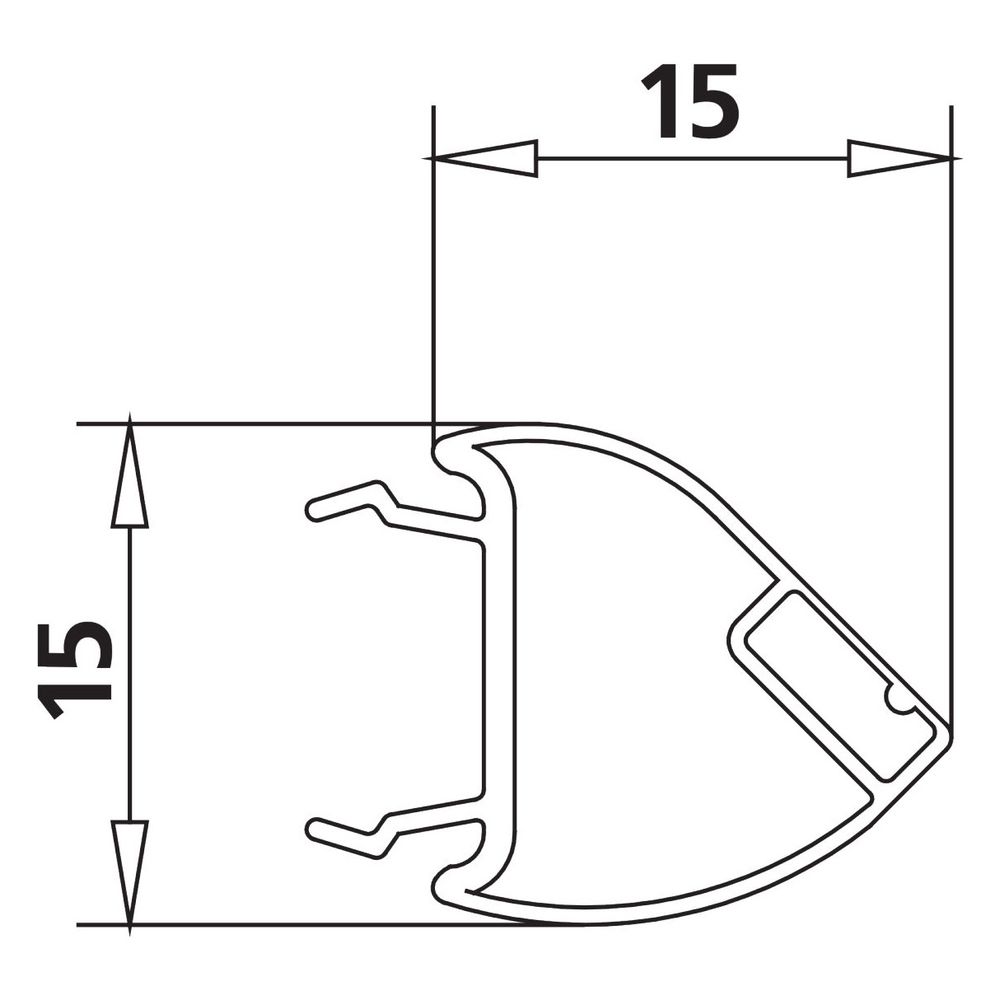 Kermi Magnetprofil Typ C x1, 4603, 90 Grad für Verschlussprofil, 2000mm, passend bis Ser... KERMI-6042816 4051484931010 (Abb. 3)