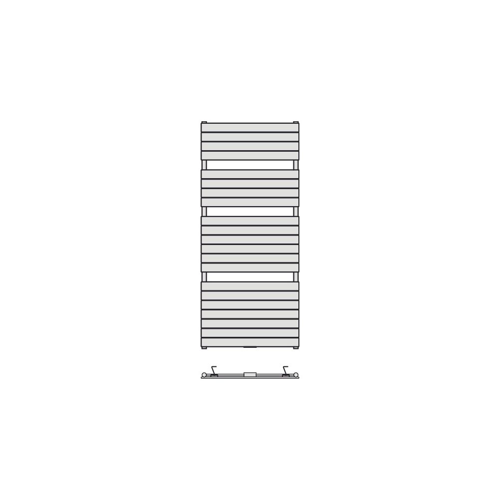 Kermi Aster Badheizkörper mit flachovalen Querrohren 1471x37x450mm, 634W bei 75/... KERMI-MBN1015450101XK 4037486794433 (Abb. 4)