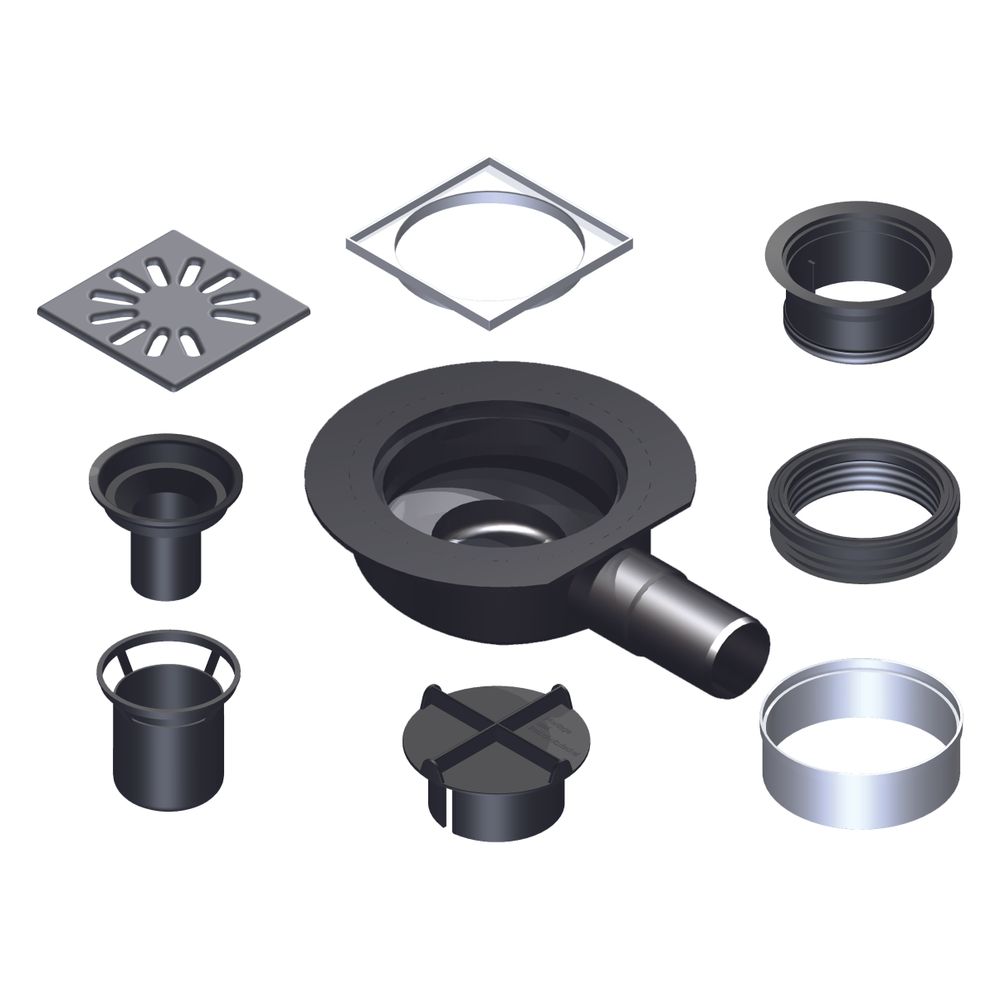Kermi Ablauf Point A6X 040 Point Ablauf waagerecht flach DN 40... KERMI-BAA6X040000XK 4051484938521 (Abb. 7)