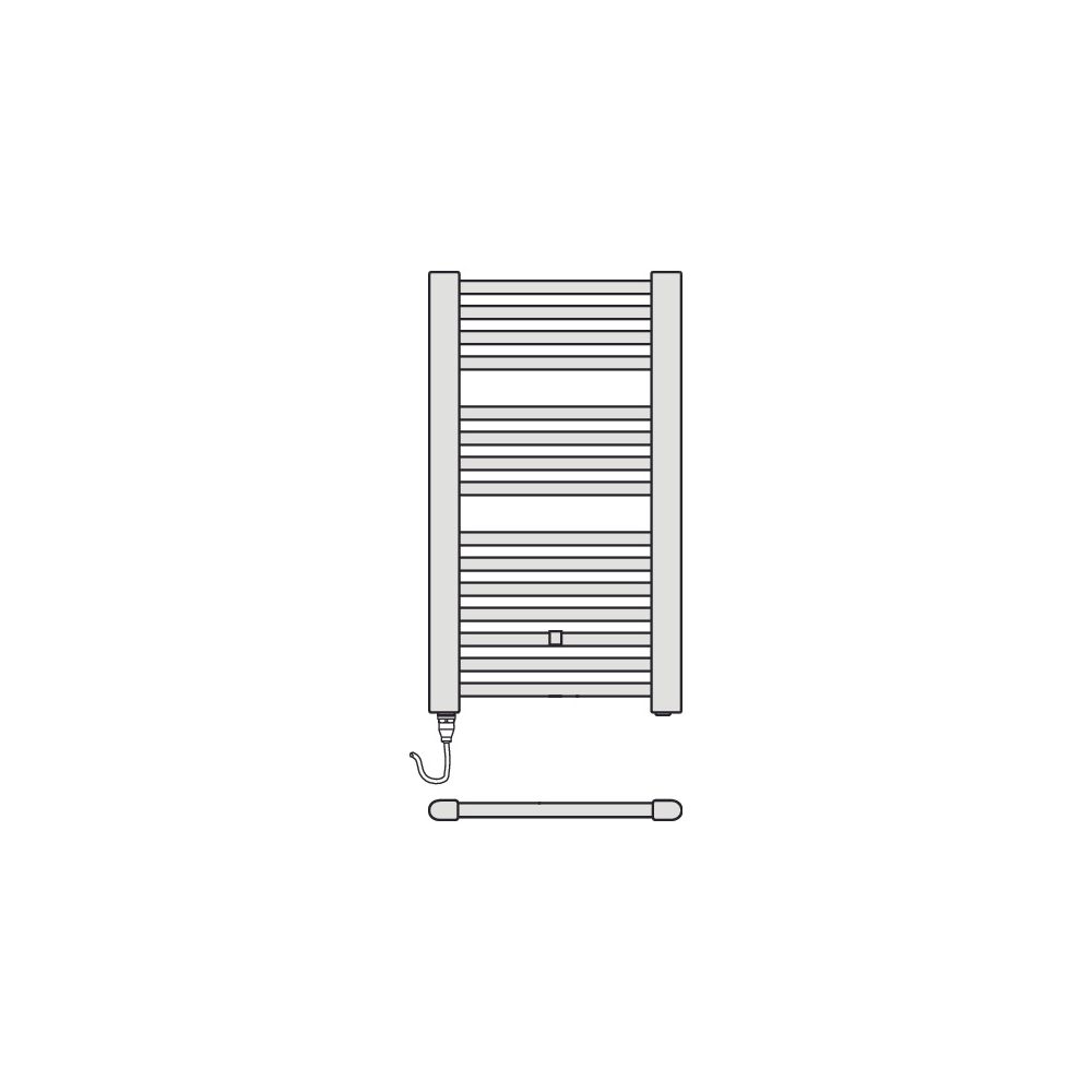 Kermi Basic-E gerade elektrischer Badheizkörper Glanzsilber Metallic 804x35x450m... KERMI-E0E10080045WTXK 4051487283291 (Abb. 6)